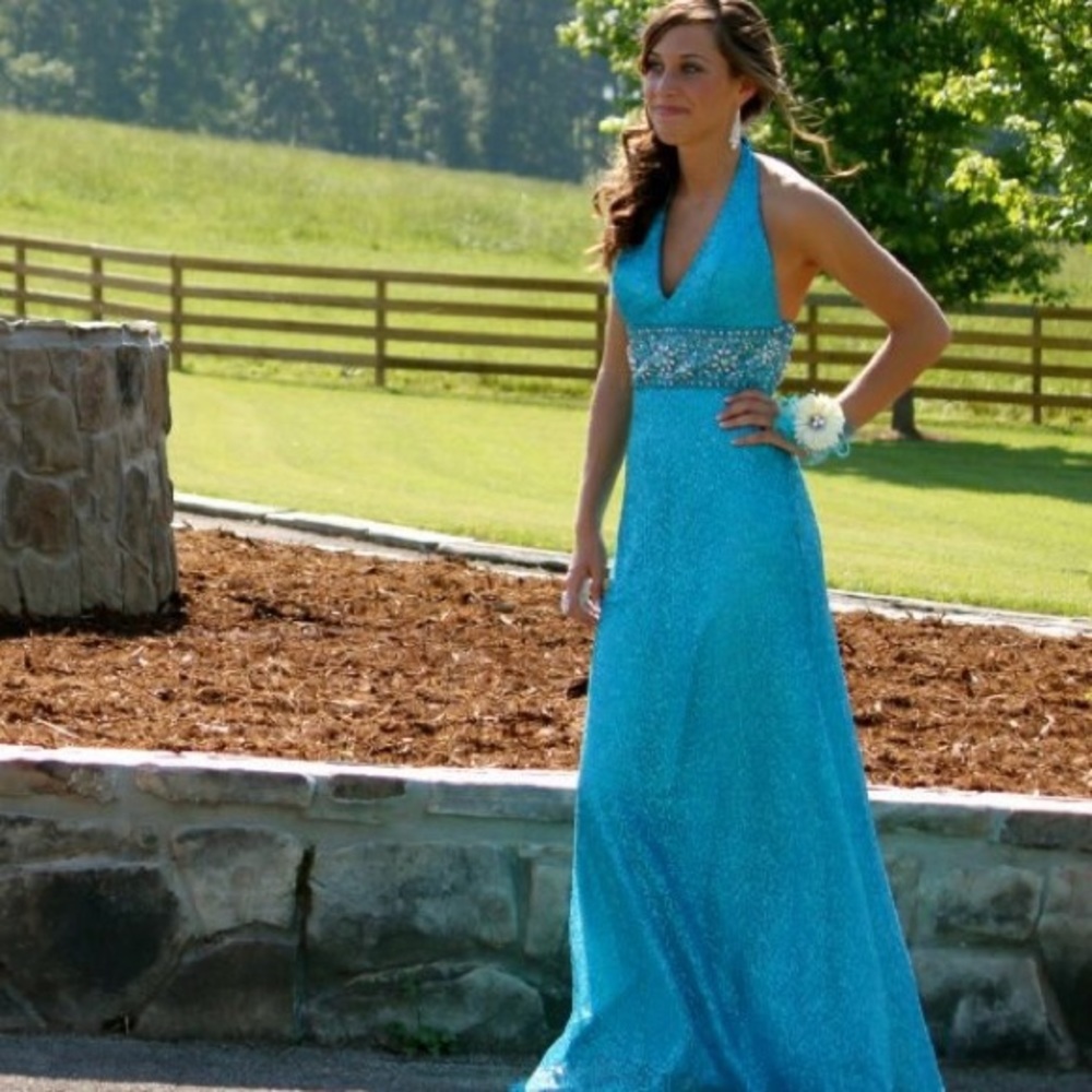 Blue sequin dress